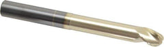 Accupro - 5/8" Diam, 3/4" LOC, 3 Flute Solid Carbide Ball End Mill - ZrN Finish, Single End, 6" OAL, 5/8" Shank Diam, Spiral Flute - USA Tool & Supply