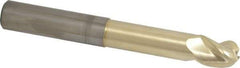 Accupro - 3/4" Diam, 1" LOC, 3 Flute Solid Carbide Ball End Mill - ZrN Finish, Single End, 6" OAL, 3/4" Shank Diam, Spiral Flute - USA Tool & Supply