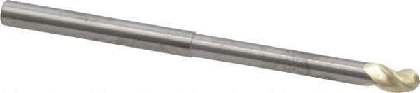 Accupro - 1/4" Diam, 3/8" LOC, 3 Flute Solid Carbide Ball End Mill - ZrN Finish, Single End, 4" OAL, 1/4" Shank Diam, Spiral Flute - USA Tool & Supply