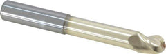 Accupro - 1/2" Diam, 5/8" LOC, 3 Flute Solid Carbide Ball End Mill - ZrN Finish, Single End, 4" OAL, 1/2" Shank Diam, Spiral Flute - USA Tool & Supply