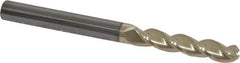 Accupro - 1/4" Diam, 1-1/4" LOC, 3 Flute Solid Carbide Ball End Mill - ZrN Finish, Single End, 3" OAL, 1/4" Shank Diam, Spiral Flute - USA Tool & Supply