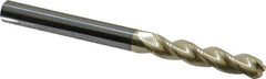 Accupro - 1/2" Diam, 5/8" LOC, 3 Flute Solid Carbide Ball End Mill - ZrN Finish, Single End, 3" OAL, 1/2" Shank Diam, Spiral Flute - USA Tool & Supply