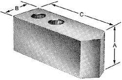 Northfield - 4" Chuck Capacity, Northfield Air Style Attachment, Square Soft Lathe Chuck Jaw - 3 Jaws, Steel, 1.895mm Long x 3/4" Wide x 3" High - USA Tool & Supply