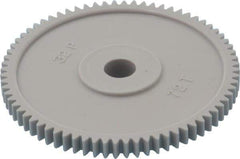 Made in USA - 32 Pitch, 2-1/4" Pitch Diam, 2-5/16" OD, 72 Tooth Spur Gear - 3/16" Face Width, 5/16" Bore Diam, 13/16" Hub Diam, 20° Pressure Angle, Acetal - USA Tool & Supply