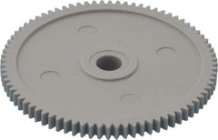 Made in USA - 32 Pitch, 2-1/2" Pitch Diam, 2-9/16" OD, 80 Tooth Spur Gear - 3/16" Face Width, 5/16" Bore Diam, 13/16" Hub Diam, 20° Pressure Angle, Acetal - USA Tool & Supply