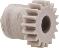 Made in USA - 48 Pitch, 3/8" Pitch Diam, 0.417" OD, 18 Tooth Spur Gear - 1/8" Face Width, 5/32" Bore Diam, 5/16" Hub Diam, 20° Pressure Angle, Acetal - USA Tool & Supply