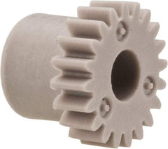 Made in USA - 48 Pitch, 5/12" Pitch Diam, 0.458" OD, 20 Tooth Spur Gear - 1/8" Face Width, 5/32" Bore Diam, 11/32" Hub Diam, 20° Pressure Angle, Acetal - USA Tool & Supply