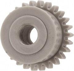 Made in USA - 48 Pitch, 0.542" Pitch Diam, 0.583" OD, 26 Tooth Spur Gear - 1/8" Face Width, 5/32" Bore Diam, 29/64" Hub Diam, 20° Pressure Angle, Acetal - USA Tool & Supply