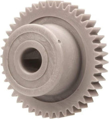 Made in USA - 48 Pitch, 7/8" Pitch Diam, 0.917" OD, 42 Tooth Spur Gear - 1/8" Face Width, 3/16" Bore Diam, 35/64" Hub Diam, 20° Pressure Angle, Acetal - USA Tool & Supply