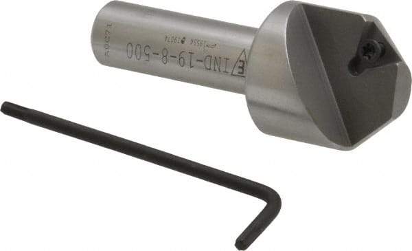 Everede Tool - 82° Included Angle, 0.958" Max Cut Diam, 1" Body Diam, 1/2" Shank Diam, 2-1/2" OAL, Indexable Countersink - 1 Triangle Insert, TPGH 215 Insert Style, Series IND - USA Tool & Supply