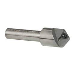 Everede Tool - 90° Included Angle, 0.621" Max Cut Diam, 5/8" Body Diam, 3/8" Shank Diam, 2-1/2" OAL, Indexable Countersink - 1 Triangle Insert, TPGH 215 Insert Style, Series IND - USA Tool & Supply