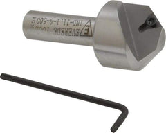 Everede Tool - 90° Included Angle, 0.996" Max Cut Diam, 1-1/8" Body Diam, 1/2" Shank Diam, 2-1/2" OAL, Indexable Countersink - 1 Triangle Insert, TPGH 215 Insert Style, Series IND - USA Tool & Supply