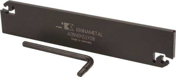 Kennametal - 2.0472" Blade Height, 0.2756" Blade Width, 10.2362" OAL, Neutral Cut, Double End Indexable Cut-Off Blade - 120mm Max Depth of Cut, A2BNSN Blade, A2 Cut-Off Series - USA Tool & Supply