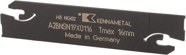 Kennametal - 3/4" Blade Height, 0.0709" Blade Width, 3.3858" OAL, Neutral Cut, Double End Indexable Cut-Off Blade - 16mm Max Depth of Cut, A2BNSN Blade, A2 Cut-Off Series - USA Tool & Supply