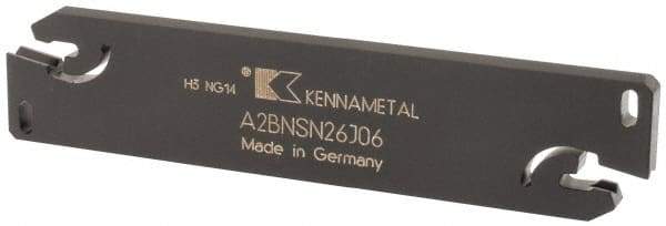 Kennametal - 1.0236" Blade Height, 0.2126" Blade Width, 4.3307" OAL, Neutral Cut, Double End Indexable Cut-Off Blade - 40mm Max Depth of Cut, A2BNSN Blade, A2 Cut-Off Series - USA Tool & Supply