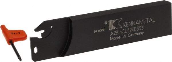 Kennametal - 1.2598" Blade Height, 0.315" Blade Width, 4.9213" OAL, Left Hand Cut, Single End Indexable Cut-Off Blade - 33mm Max Depth of Cut, A2BNC Blade, A2 Cut-Off Series - USA Tool & Supply
