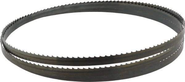 Starrett - 4 TPI, 7' 9-1/2" Long x 1/2" Wide x 0.025" Thick, Welded Band Saw Blade - Carbon Steel, Toothed Edge, Raker Tooth Set, Flexible Back, Contour Cutting - USA Tool & Supply