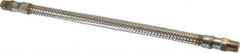 Made in USA - 12" OAL, 1/4" ID, 2,030 Max psi, Flexible Metal Hose Assembly - USA Tool & Supply