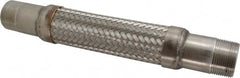 Made in USA - 12" OAL, 1-1/4" ID, 465 Max psi, Flexible Metal Hose Assembly - USA Tool & Supply