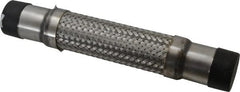 Made in USA - 12" OAL, 1-1/2" ID, 465 Max psi, Flexible Metal Hose Assembly - USA Tool & Supply