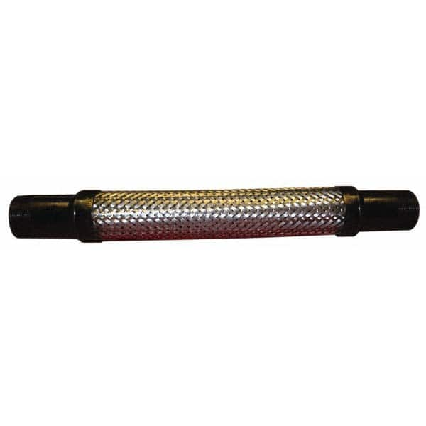 Made in USA - 12" OAL, 2-1/2" ID, 930 Max psi, Flexible Metal Hose Assembly - USA Tool & Supply