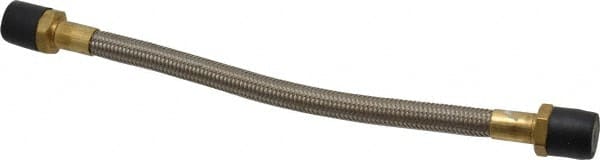 Made in USA - 12" OAL, 1/2" ID, 1,500 Max psi, Flexible Metal Hose Assembly - USA Tool & Supply