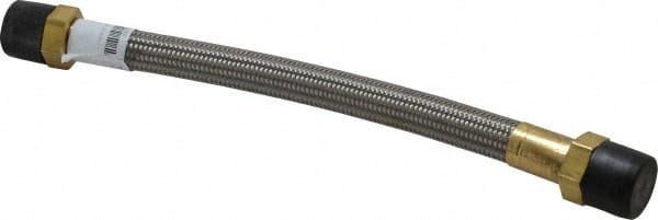 Made in USA - 12" OAL, 5/8" ID, 1,200 Max psi, Flexible Metal Hose Assembly - USA Tool & Supply