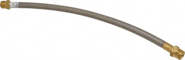 Made in USA - 24" OAL, 5/8" ID, 1,200 Max psi, Flexible Metal Hose Assembly - USA Tool & Supply