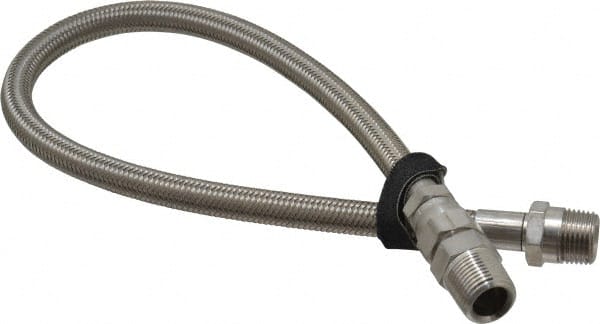 Made in USA - 24" OAL, 1/2" ID, 1,500 Max psi, Flexible Metal Hose Assembly - USA Tool & Supply