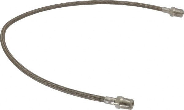 Made in USA - 24" OAL, 1/4" ID, 3,000 Max psi, Flexible Metal Hose Assembly - USA Tool & Supply