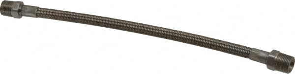 Made in USA - 12" OAL, 5/16" ID, 2,500 Max psi, Flexible Metal Hose Assembly - USA Tool & Supply