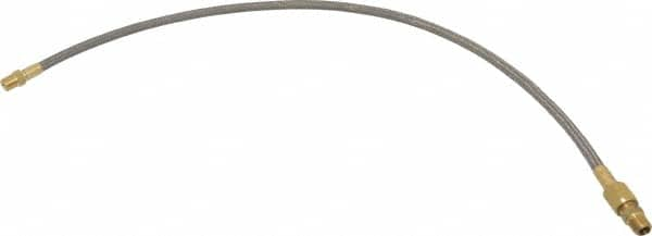 Made in USA - 24" OAL, 3/16" ID, 3,000 Max psi, Flexible Metal Hose Assembly - USA Tool & Supply