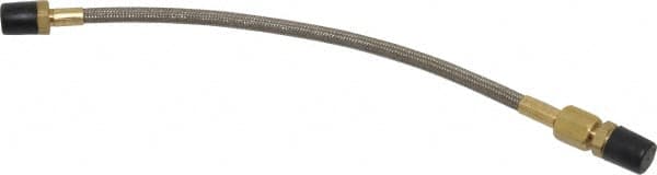 Made in USA - 12" OAL, 1/4" ID, 3,000 Max psi, Flexible Metal Hose Assembly - USA Tool & Supply