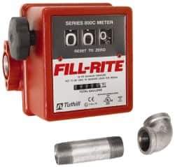 Tuthill - 3/4" NPT Port Fuel Flowmeter - 50 Max psi, 5 to 20 GPM, Aluminum - USA Tool & Supply