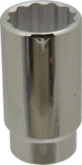 Proto - 1-3/8", 1/2" Drive, Deep Hand Socket - 12 Points, 3-1/2" OAL, Chrome Finish - USA Tool & Supply