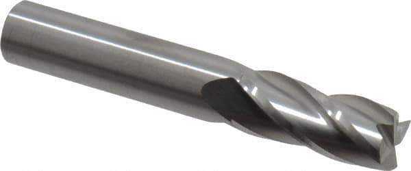 RobbJack - 7/16", 1" LOC, 7/16" Shank Diam, 2-3/4" OAL, 4 Flute, Solid Carbide Square End Mill - Single End, Uncoated, Spiral Flute, 30° Helix, Centercutting, Right Hand Cut, Right Hand Flute, Series TR-404 - USA Tool & Supply