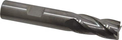 RobbJack - 1/2", 1" LOC, 1/2" Shank Diam, 3" OAL, 4 Flute, Solid Carbide Square End Mill - Single End, Uncoated, Spiral Flute, 30° Helix, Centercutting, Right Hand Cut, Right Hand Flute, Series TR-404 - USA Tool & Supply