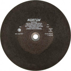 Norton - 16" Aluminum Oxide Cutoff Wheel - 1/8" Thick, 1" Arbor - USA Tool & Supply