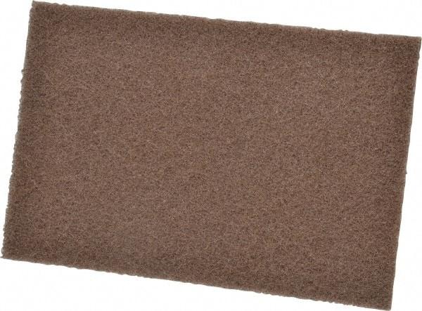 3M - Medium Grade, Aluminum Oxide Hand Pad - Tan, 6" Wide x 9" Long, Nonwoven - USA Tool & Supply