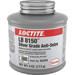 Loctite - 4 oz Can High Temperature Anti-Seize Lubricant - Silver Colored, 1,600°F, Silver Colored, Water Resistant - USA Tool & Supply