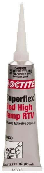 Loctite - 80 mL Tube Red RTV Silicone Joint Sealant - 30 min Tack Free Dry Time, 24 hr Full Cure Time, Series 135 - USA Tool & Supply