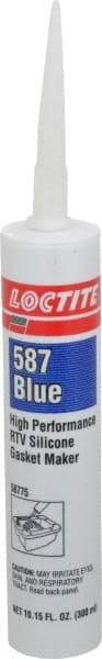 Loctite - 300 mL Cartridge Blue RTV Silicone Joint Sealant - 30 min Tack Free Dry Time, 24 hr Full Cure Time, Series 587 - USA Tool & Supply