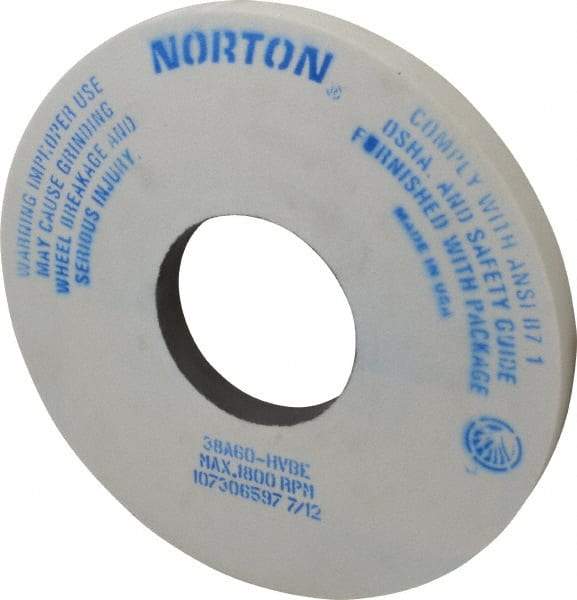Norton - 14" Diam x 5" Hole x 1" Thick, H Hardness, 60 Grit Surface Grinding Wheel - Aluminum Oxide, Type 1, Medium Grade, 1,800 Max RPM, Vitrified Bond, No Recess - USA Tool & Supply