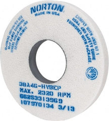 Norton - 14" Diam x 5" Hole x 1-1/2" Thick, H Hardness, 46 Grit Surface Grinding Wheel - Aluminum Oxide, Type 1, Coarse Grade, 2,320 Max RPM, Vitrified Bond, No Recess - USA Tool & Supply