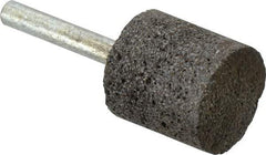 Norton - 1" Head Diam x 1" Thickness, W220, Cylinder End, Zirconia Alumina Mounted Point - Very Coarse Grade, 30 Grit, 30,370 RPM - USA Tool & Supply