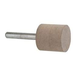 Norton - 1" Head Diam x 1" Thickness, W220, Cylinder End, Aluminum Oxide Mounted Point - Medium Grade, 80 Grit, 30,370 RPM - USA Tool & Supply