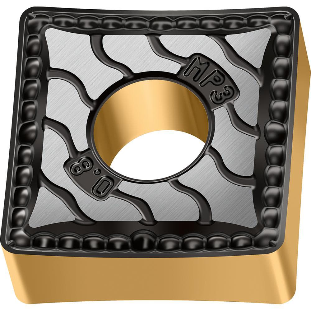 Turning Insert:  SNMG322-MP3 WPP10G,  Solid Carbide TiCN, Al2O3 & TiN Finish,  Neutral,  0.3750″ Long,  3/8″ Inscribed Circle,  0.0310″ Corner Radius,  90.0 &deg N/A Square,  Series  SNMG-MP3