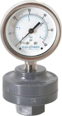 Plast-O-Matic - 60 Max psi, 2 Inch Dial Diameter, PVC Pressure Gauge Guard and Isolator - 3% Accuracy - USA Tool & Supply