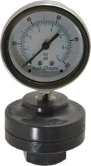 Plast-O-Matic - 100 Max psi, 2 Inch Dial Diameter, PVC Pressure Gauge Guard and Isolator - 3% Accuracy - USA Tool & Supply