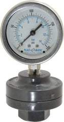 Plast-O-Matic - 200 Max psi, 2 Inch Dial Diameter, PVC Pressure Gauge Guard and Isolator - 3% Accuracy - USA Tool & Supply